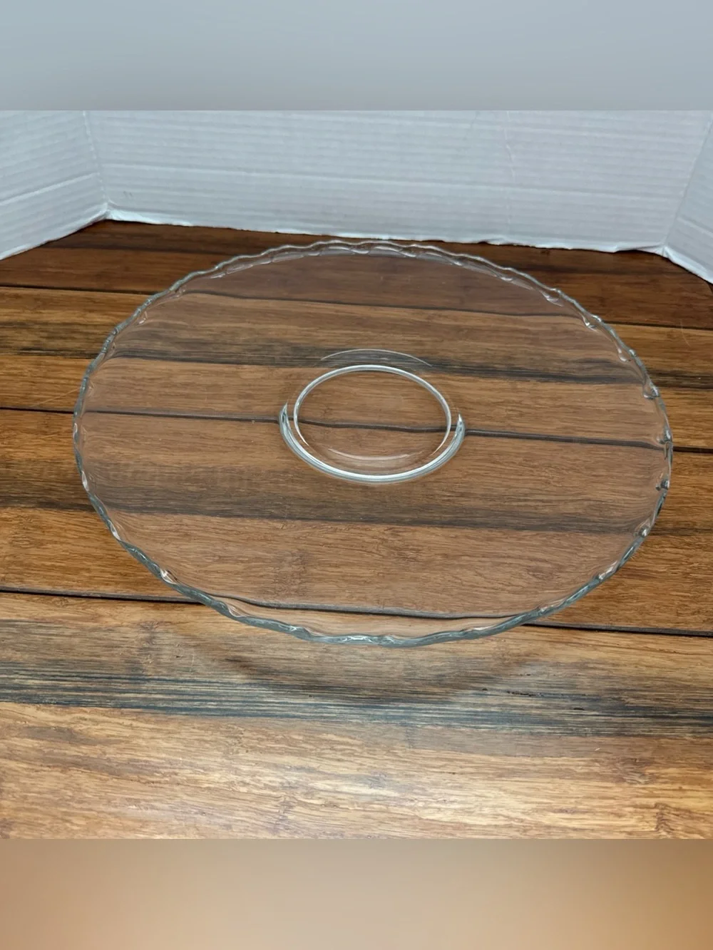 Mid Century Clear Glass Serving Platter Tray 13.5